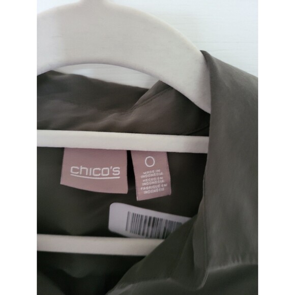 Chico's Button Up Blouse Green Size 4 (Chico's Size 0) - Picture 3 of 3